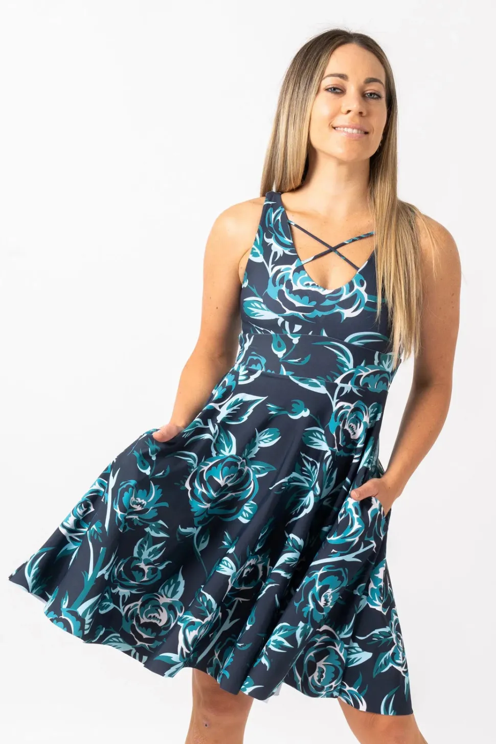Silky Reversible Comfort Crop Midi Dress W/Pockets - Cruel To Be Kind