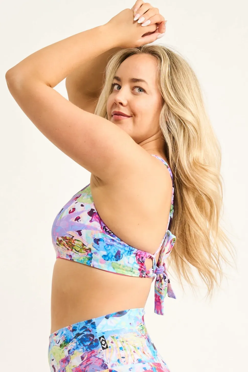 Silky Reversible Cross Over Bikini Top - Blessings