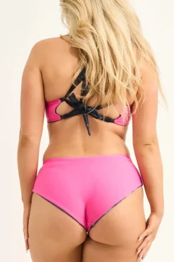 Silky Reversible Cross Over Bikini Top - Dark And Moody
