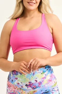 Silky Reversible Cross Over Bikini Top - Blessings