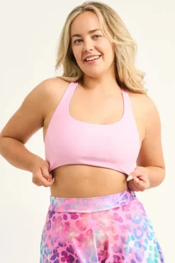 Silky Reversible Cross Over Bikini Top - Rainbow Jag