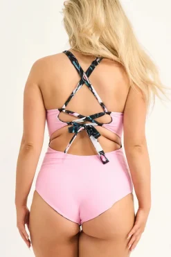 Silky Reversible Cross Over One Piece W/ Extra Coverage Bottoms - Exotic At Heart