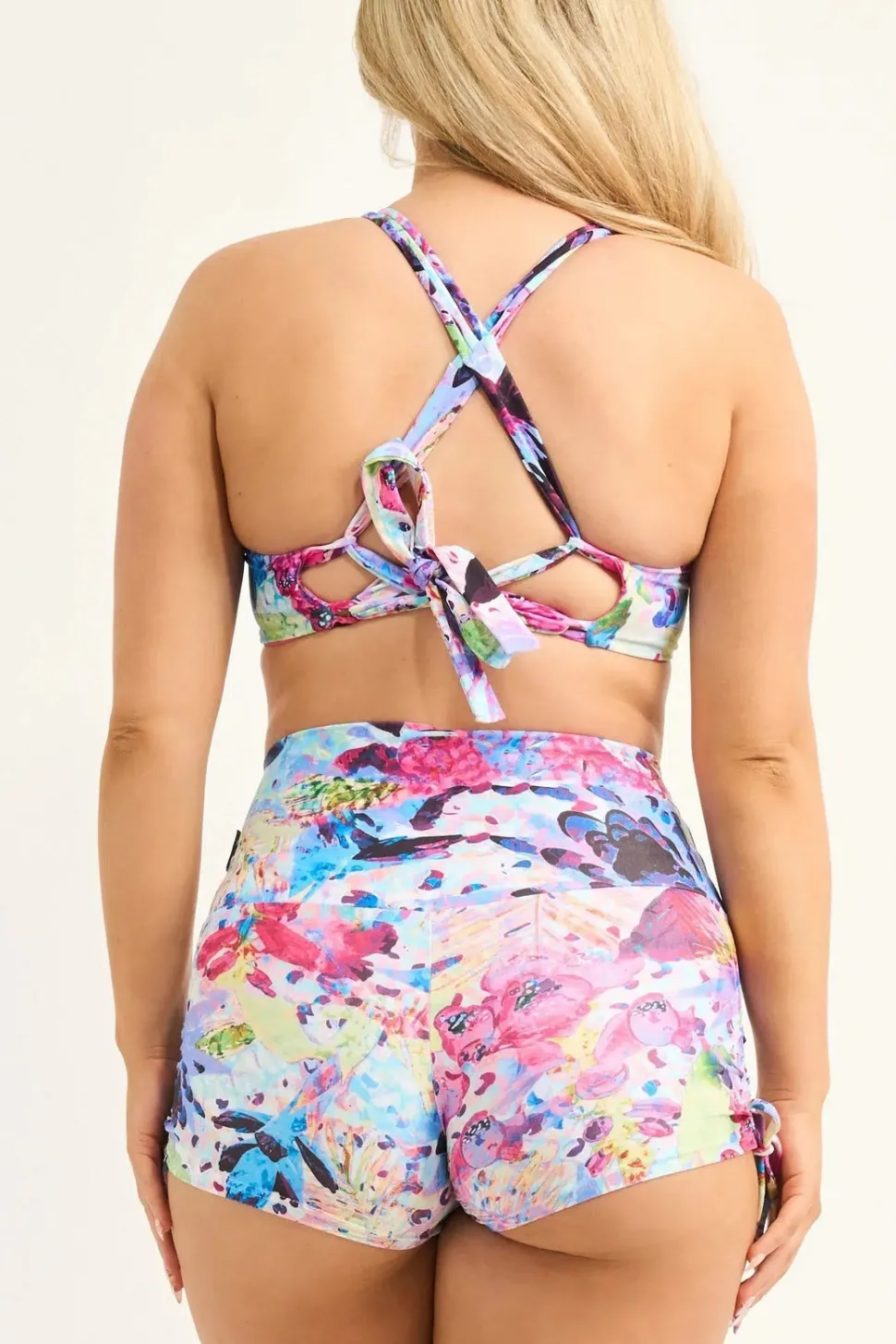Silky Reversible Cross Over Bikini Top - Blessings