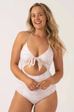 Silky Reversible Cut Out One Piece - Nude Tiki
