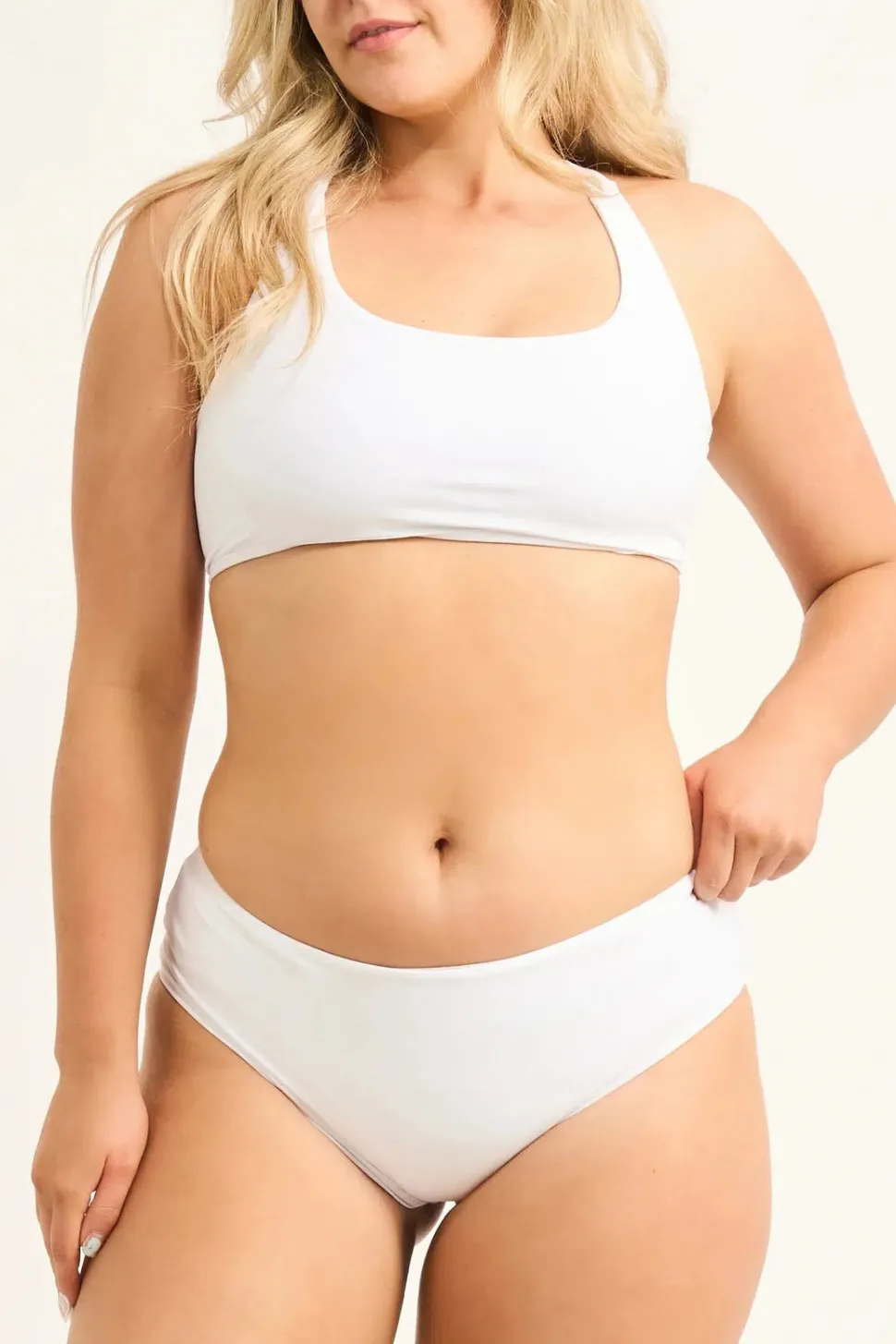 Silky Reversible Full Coverage Brief Bikini Bottoms - White