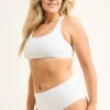 Silky Reversible High Waisted Extra Coverage Bikini Bottoms - White