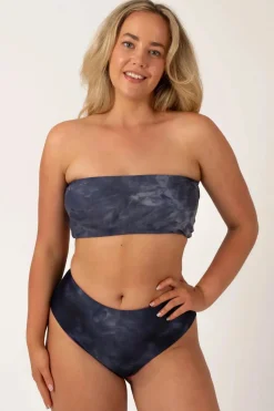 Silky Reversible High Waisted Cheeky Cut Bikini Bottoms - Dark And Moody
