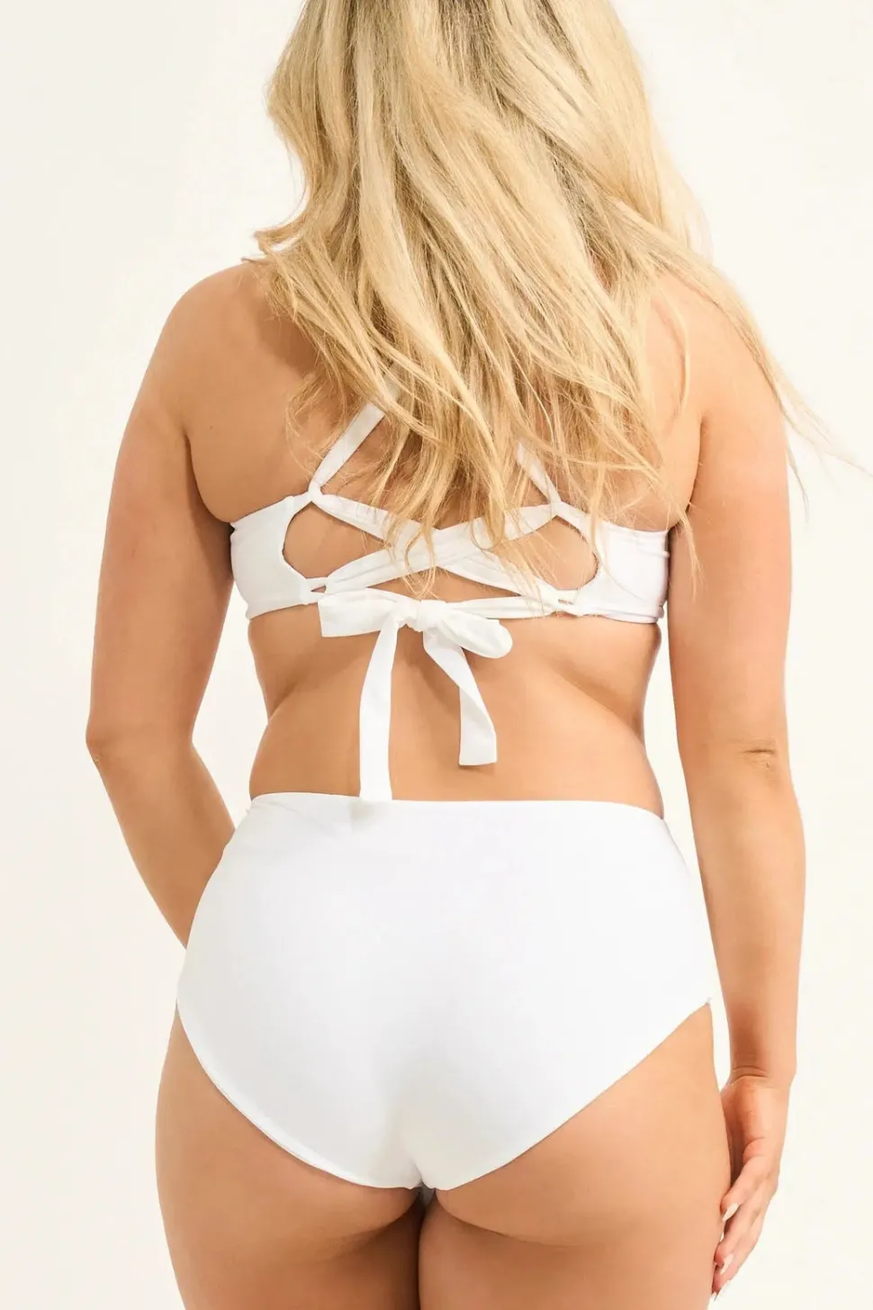 Silky Reversible High Waisted Extra Coverage Bikini Bottoms - White