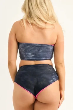 Silky Reversible High Waisted Extra Coverage Bikini Bottoms - Dark And Moody