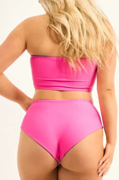 Silky Reversible High Waisted Extra Coverage Bikini Bottoms - Dark And Moody
