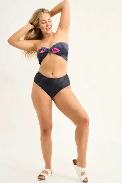 Silky Reversible High Waisted Extra Coverage Bikini Bottoms - Dark And Moody
