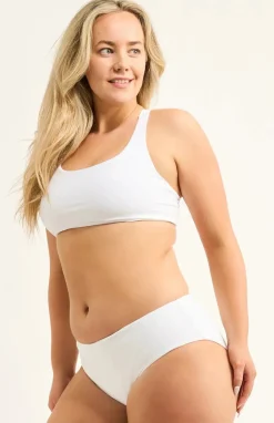 Silky Reversible High Waisted Extra Coverage Bikini Bottoms - White