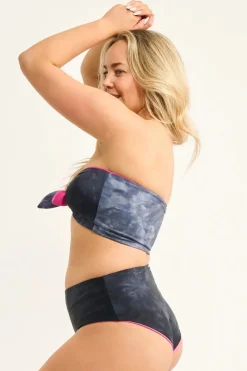 Silky Reversible High Waisted Extra Coverage Bikini Bottoms - Dark And Moody