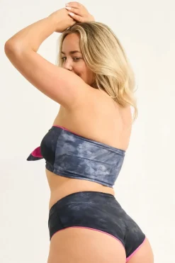 Silky Reversible High Waisted Extra Coverage Bikini Bottoms - Dark And Moody