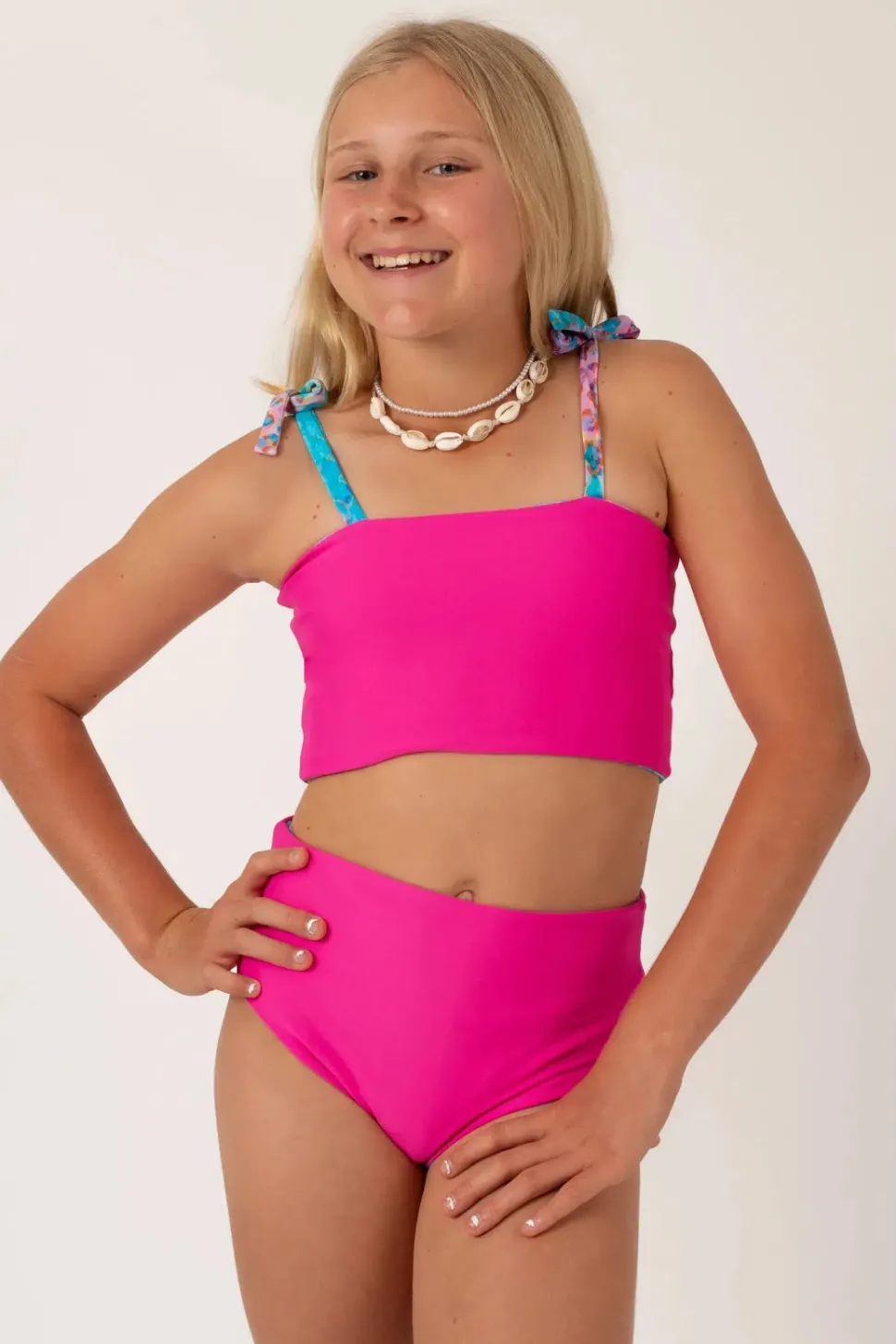 Silky Reversible Kids Bikini Top - Mermaid Jag