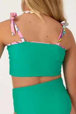 Silky Reversible Kids Bikini Top - Unicorn