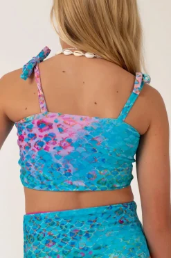 Silky Reversible Kids Bikini Top - Mermaid Jag