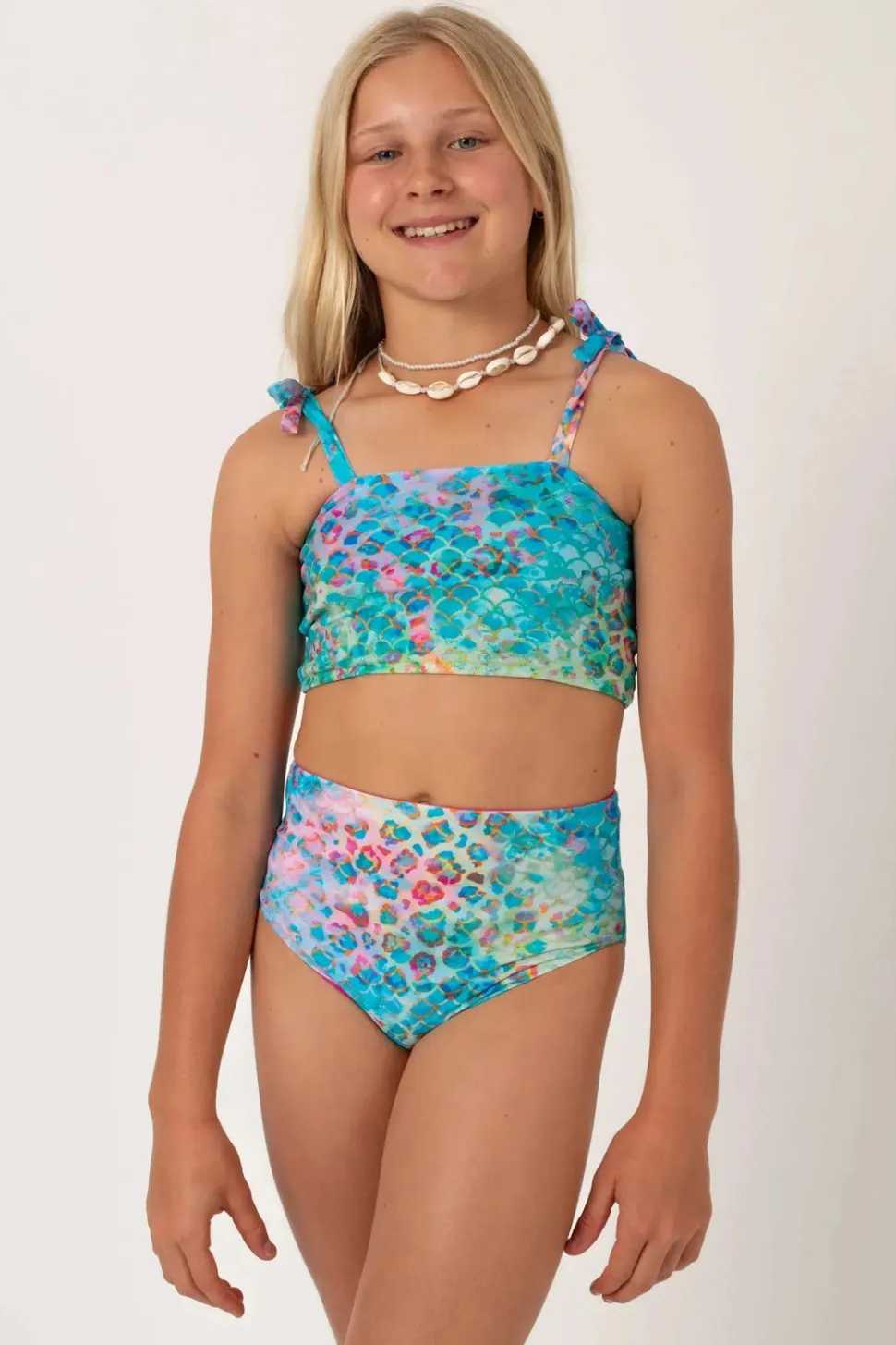 Silky Reversible Kids Bikini Top - Mermaid Jag