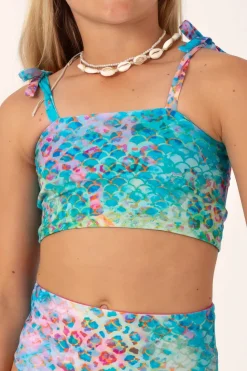 Silky Reversible Kids Bikini Top - Mermaid Jag