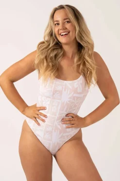 Silky Scoop Neck High Leg One Piece - Nude Tiki