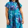 Slinky Silky Boss Bish Tiered Midi Dress - Mermaid Mafia