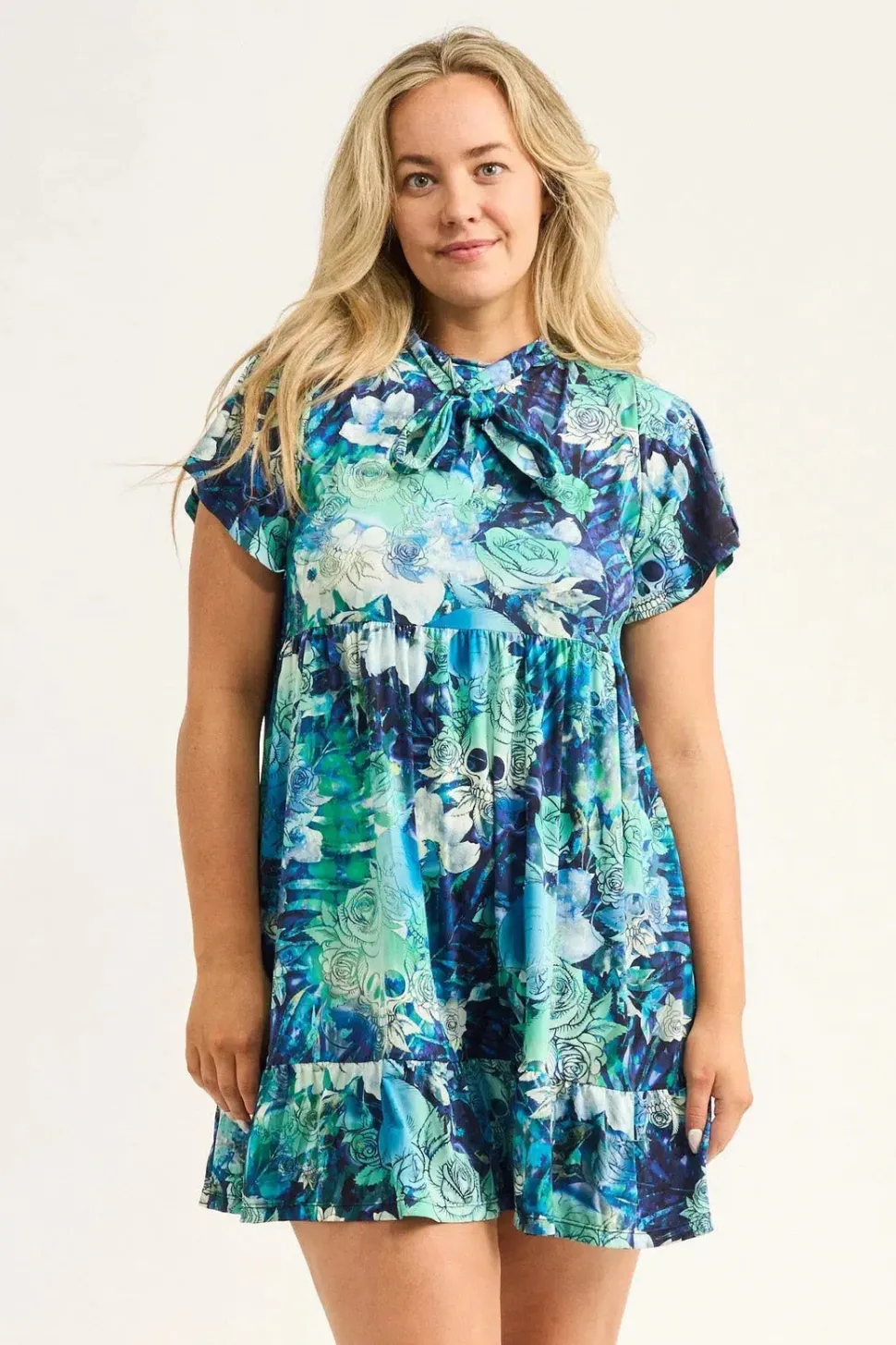 Slinky Silky Boss Bish Tiered Mini Dress - Good Witch