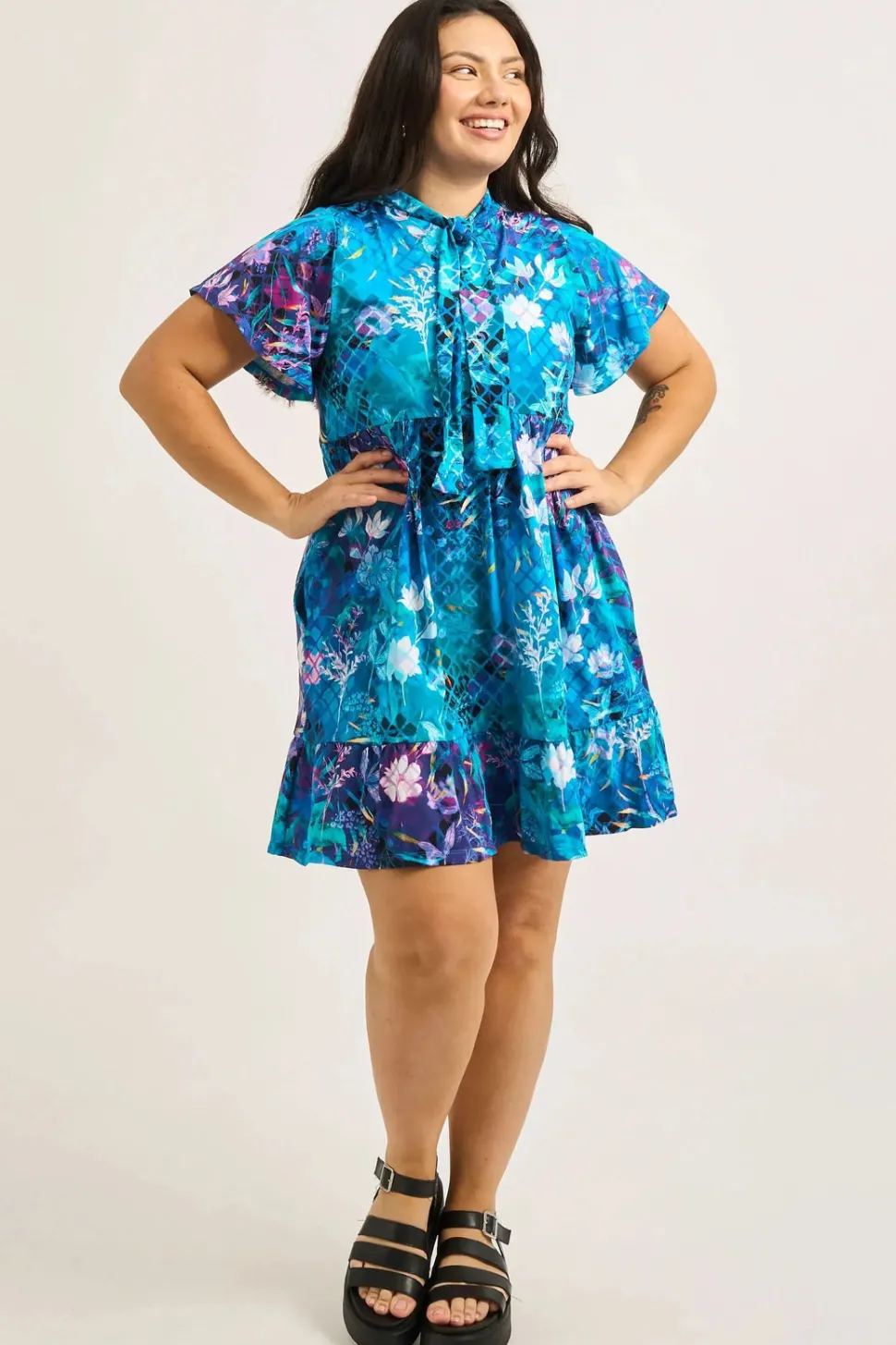 Slinky Silky Boss Bish Tiered Mini Dress - Mermaid Mafia