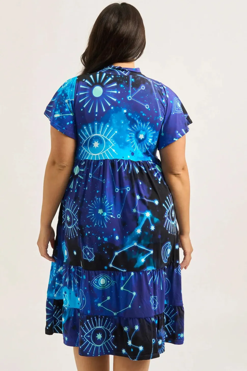 Slinky Silky Boss Bish Tiered Midi Dress - Imagine Nation