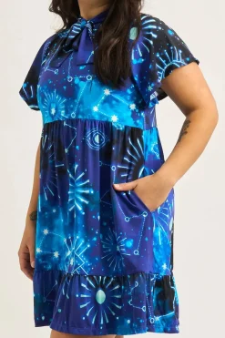 Slinky Silky Boss Bish Tiered Mini Dress - Imagine Nation