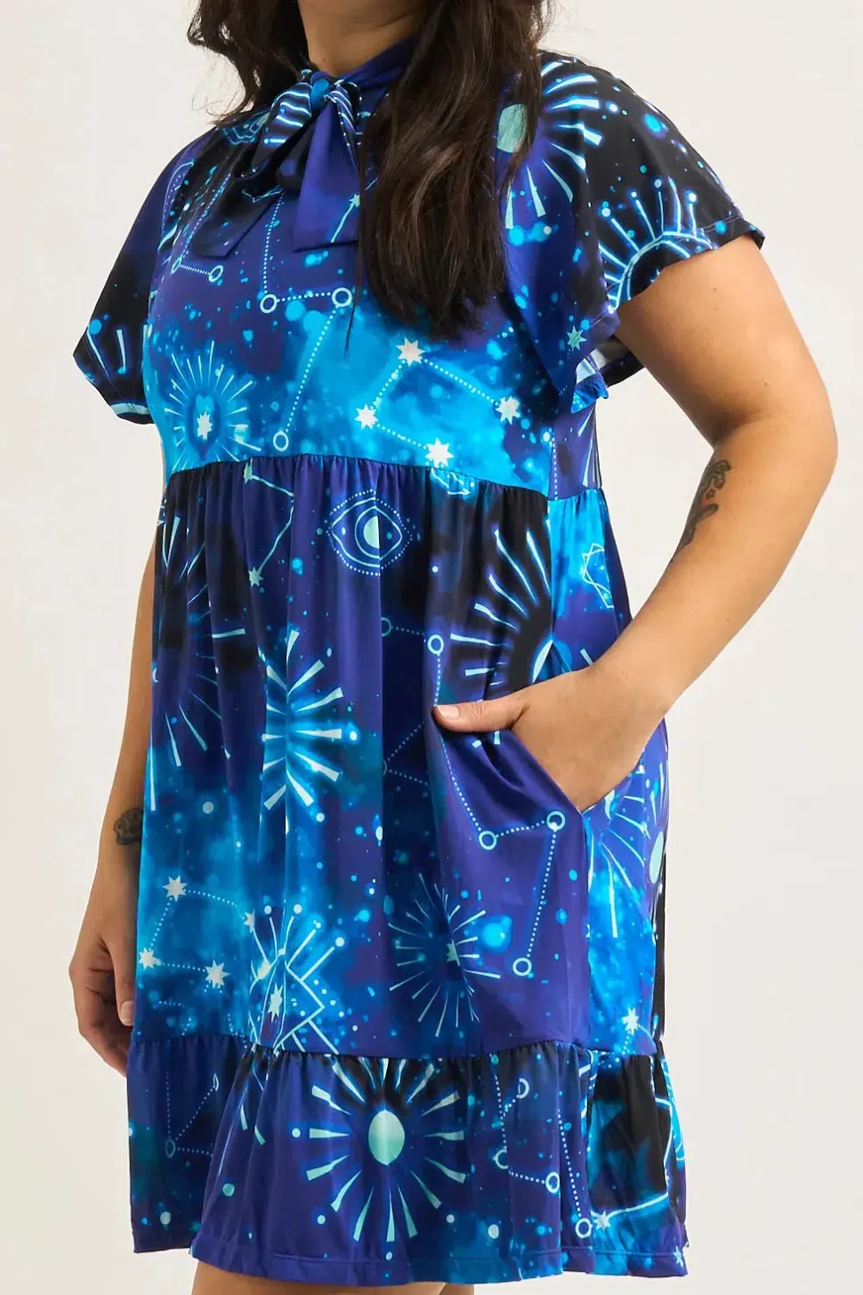 Slinky Silky Boss Bish Tiered Mini Dress - Imagine Nation
