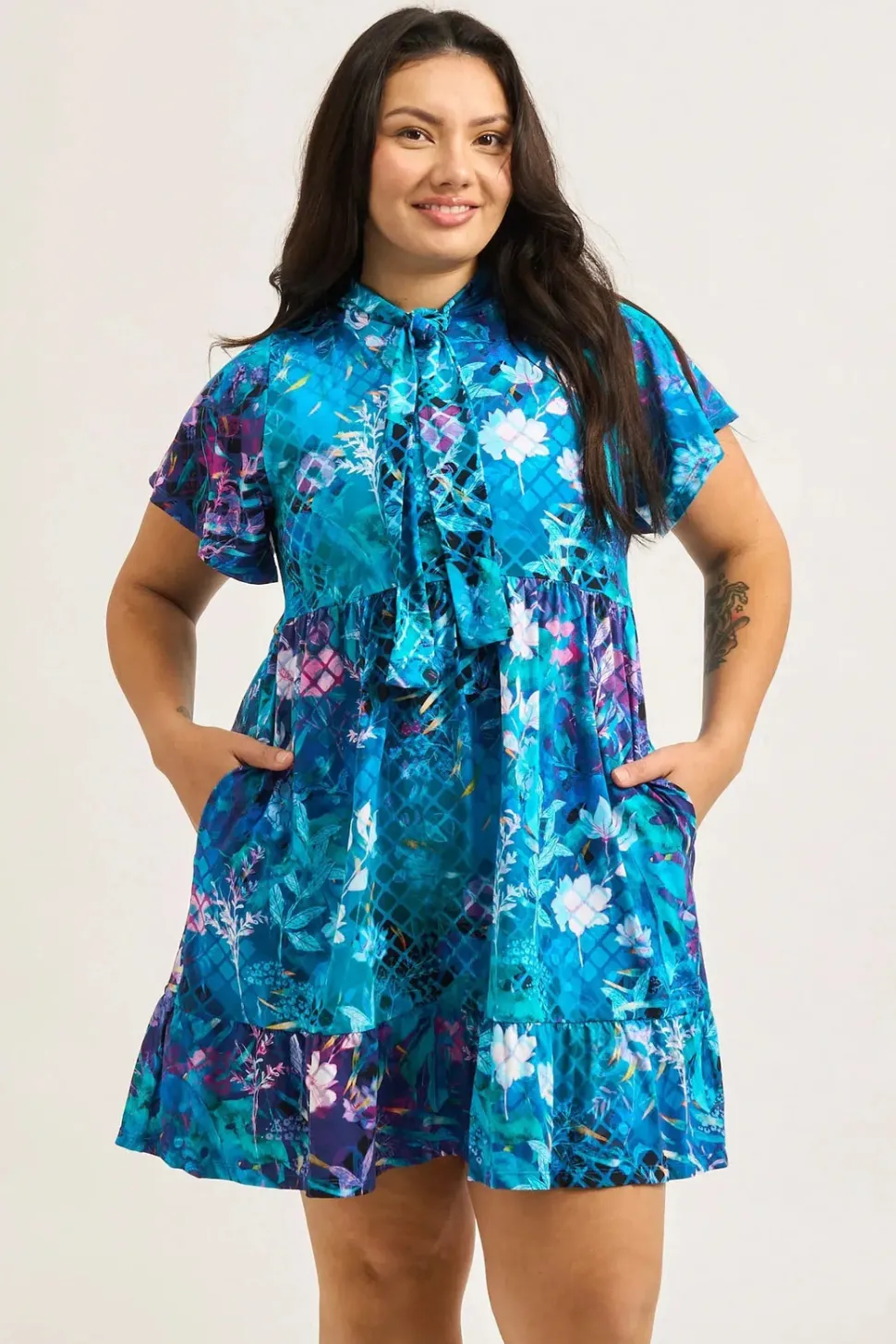 Slinky Silky Boss Bish Tiered Mini Dress - Mermaid Mafia