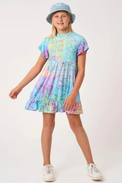 Slinky To Touch Kids Baby Doll Tiered Mini Dress - Mermaid Jag