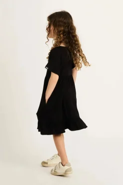 Slinky To Touch Kids Baby Doll Tiered Mini Dress - Black