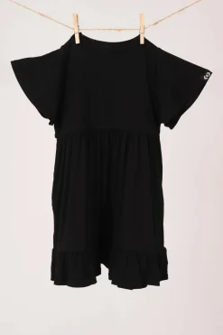 Slinky To Touch Kids Baby Doll Tiered Mini Dress - Black