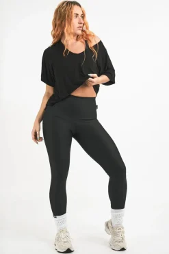 Slinky To Touch V Neck Boyfriend Tee - Black