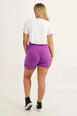 Soft To Touch Jogger Shorts W/ Pockets - Purple
