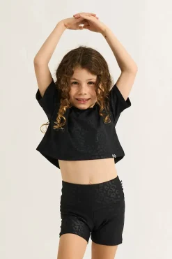 Soft To Touch Kids Cropped Tee - Black Exotic Touch Jag