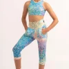 Soft To Touch Kids Jogger Capris - Mermaid Jag