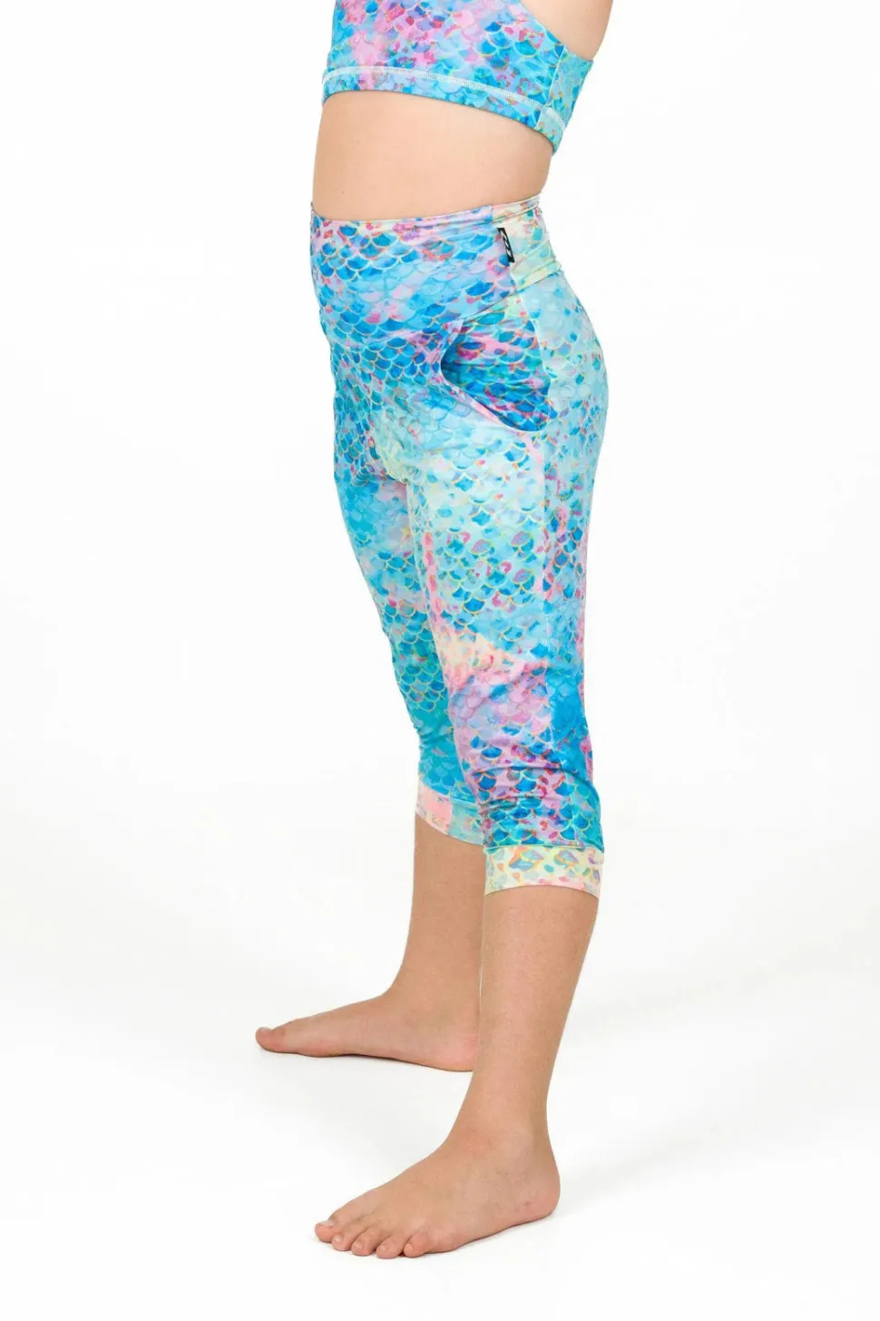 Soft To Touch Kids Jogger Capris - Mermaid Jag
