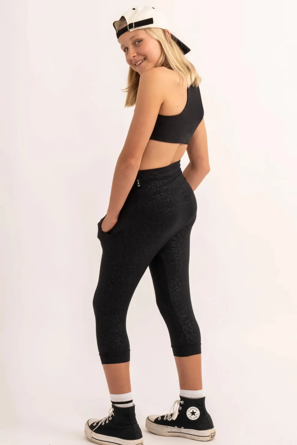 Soft To Touch Kids Jogger Capris - Black Exotic Touch Jag