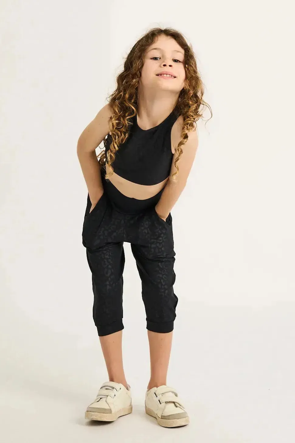 Soft To Touch Kids Jogger Capris - Black Exotic Touch Jag
