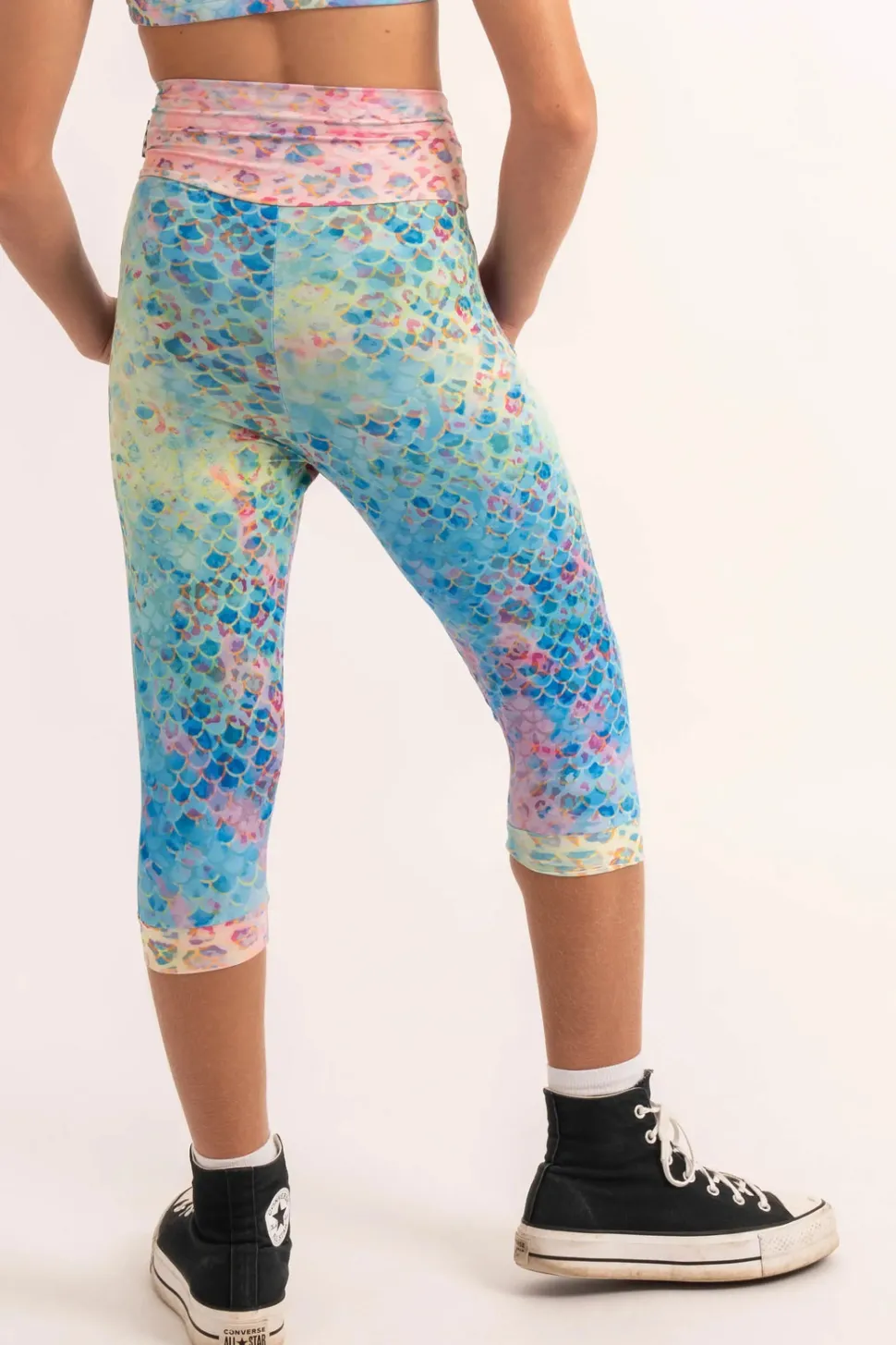 Soft To Touch Kids Jogger Capris - Mermaid Jag