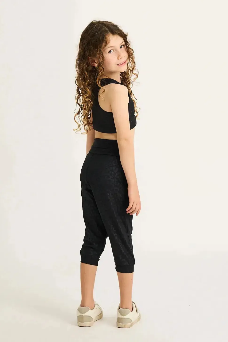 Soft To Touch Kids Jogger Capris - Black Exotic Touch Jag