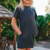 Soft To Touch Kids Lazy Girl Dress Tee - Black