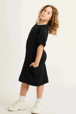 Soft To Touch Kids Lazy Girl Dress Tee - Black Exotic Touch Jag