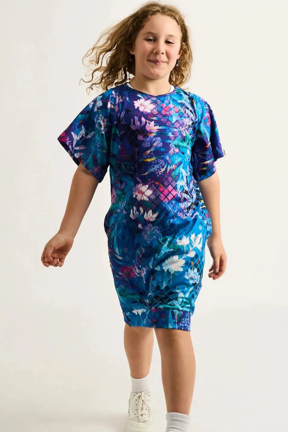 Soft To Touch Kids Lazy Girl Dress Tee - Mermaid Mafia