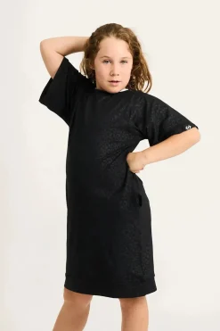 Soft To Touch Kids Lazy Girl Dress Tee - Black Exotic Touch Jag
