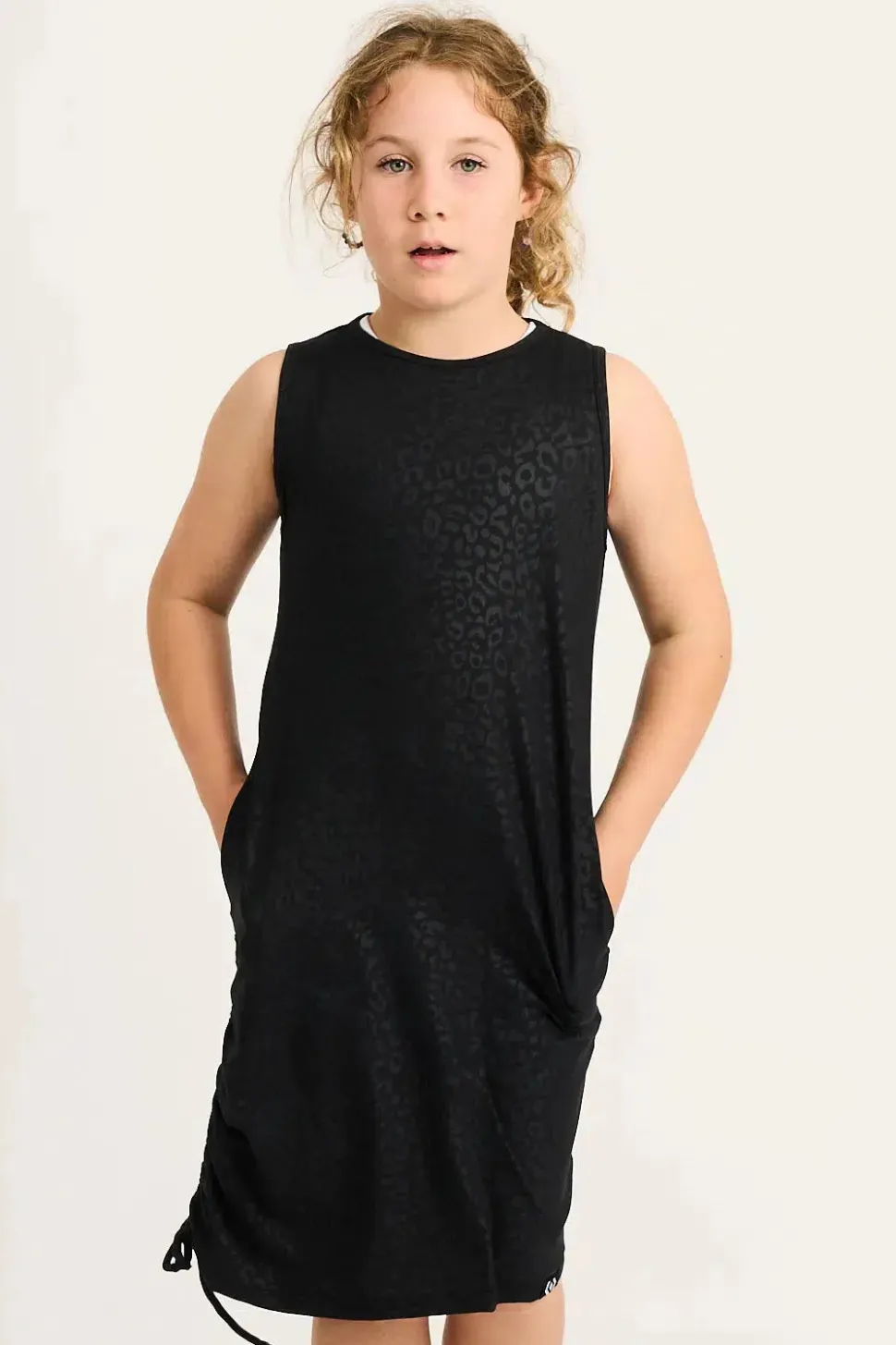 Soft To Touch Kids Lazy Girl Dress Tank - Black Exotic Touch Jag