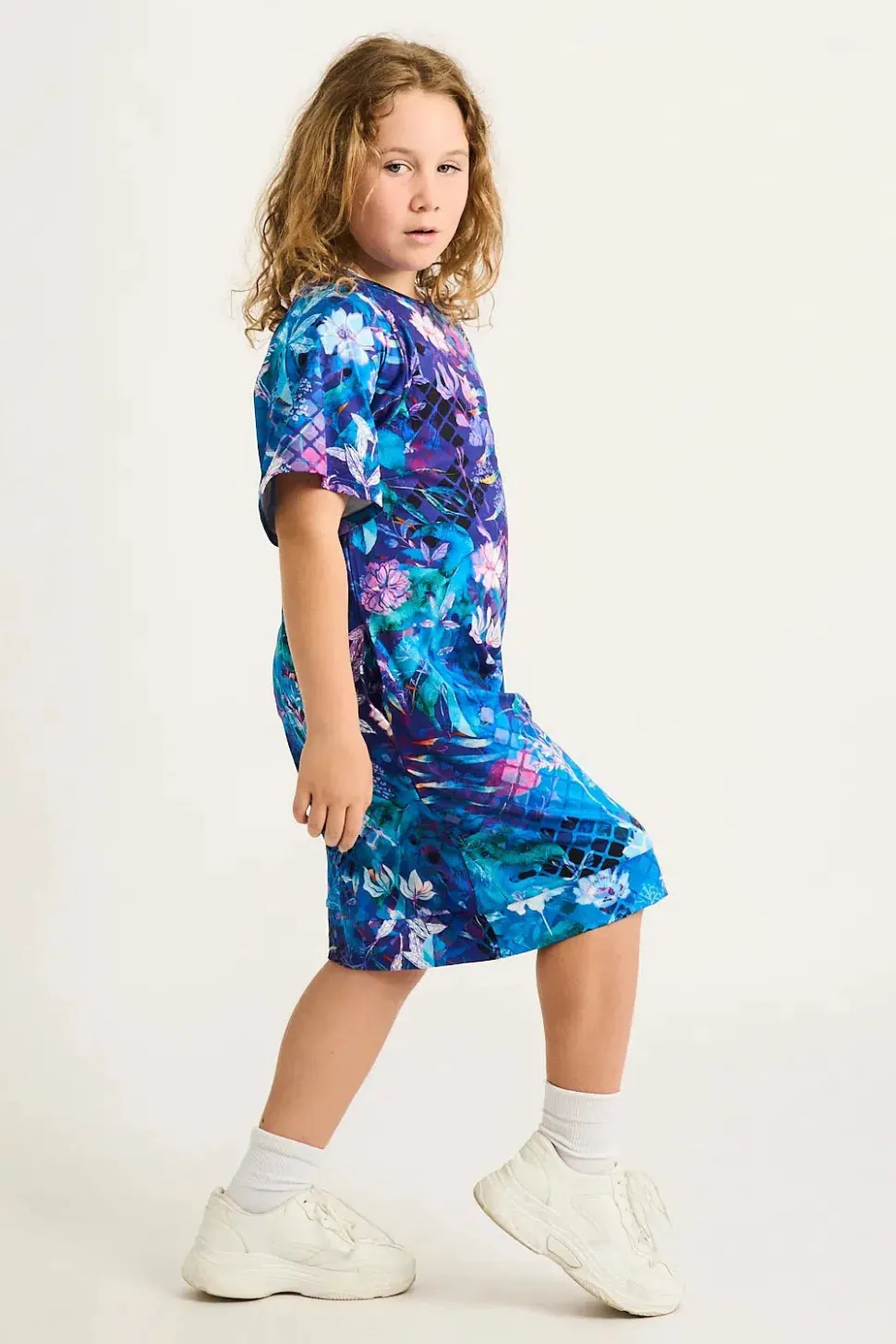 Soft To Touch Kids Lazy Girl Dress Tee - Mermaid Mafia