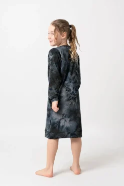 Soft To Touch Kids Lazy Girl Dress Sweater - Dark And Moody